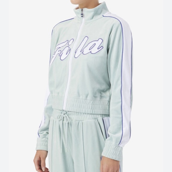 Fila Valery Velour Jacket Mint Green Track Jacket size S​ - Picture 1 of 3